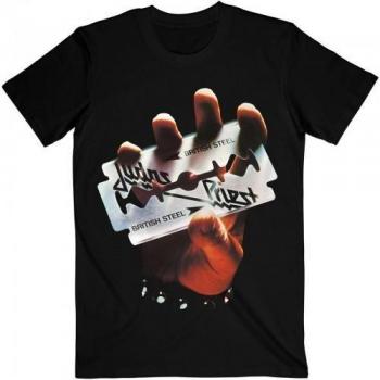Camiseta de algodón unisex Judas Priest British Steel negra XXL