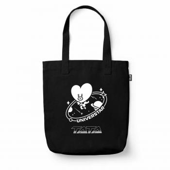 Bolso de tela Tata BT21 Erik negro y blanco