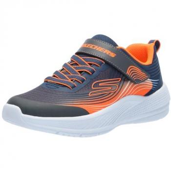 Skechers Microspec Advance Boys' Lightweight Navy/Orange Sneakers