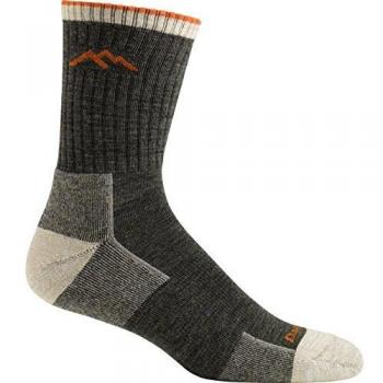 Darn Tough Men's Olive Micro Crew Cushion Hiking Socks, Size 41-42, Wool Blend/Nylon