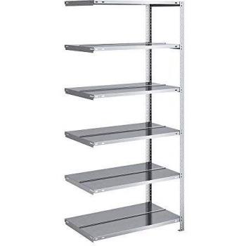 Estantería atornillable doble cara para oficina, 1850x750x600mm, galvanizada, 6 estantes, capacidad de carga 90 kg