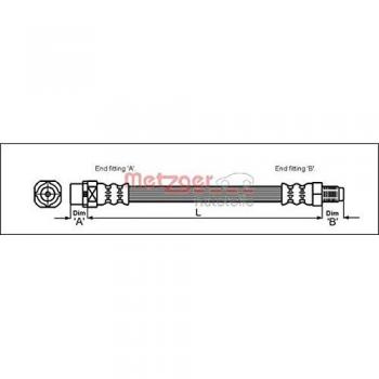 Metzger 4110052 Tubo flexible de frenos