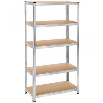 Estantería Metálica Ajustable de Carga Pesada Tectake - Estructura de Acero Galvanizado con 5 Estantes, Esquinas Redondeadas, Montaje Fácil y Capacidad de 1250 kg -