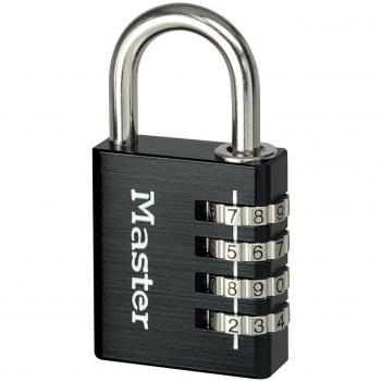 Master Lock 7640EURDBLK Candado con combinación Personalizable y Cuerpo de Aluminio, Negro, 40 mm