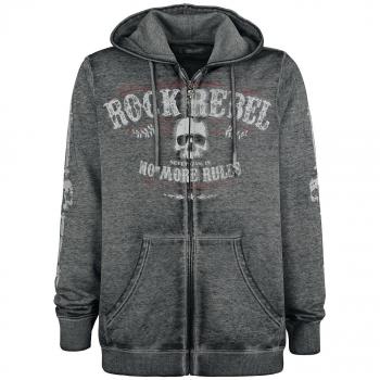 Rock Rebel by EMP Mask of Sanity Sudadera Capucha con Cremallera Gris Oscuro M