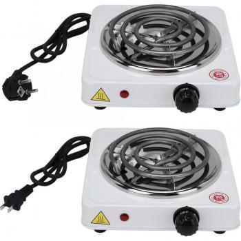 Cocina eléctrica portátil blanca de 1000W para café y té, placa calefactora mini para el hogar