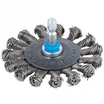 Wire Cup Brush for Drill 75mm Knotted with 1/4 Shank - Single Pack