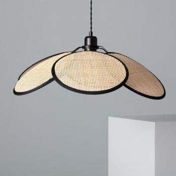 Lámpara Colgante de Ratán Nirvana - Diseño Trenzado Negro para Iluminación Interior