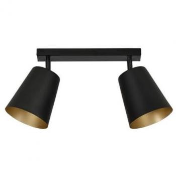 Lámpara de Techo Prism EPIKASA, Acero con Recubrimiento de Polvo Negro y Oro, 50x30x15 cm
