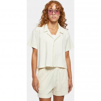 Urban Classics Women's Towel Resort Short Sleeve Shirt - Light White