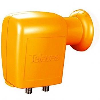 Televes Twin - LNB con 2 Salidas, Color Naranja