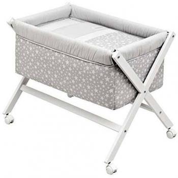 Cambrass Star Minicuna Con Tijera De Madera Color Gris
