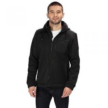 Regatta Westbrook Full-Zip Heavyweight Hi Pile Knit Effect Hooded Fleece Forro Polar, Hombre, Negro/Negro, Medium