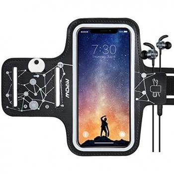 Mpow Brazalete Deportivo Compatible iPhone 11/XR/XS/X/8/7/6, Galaxy S9/ 8/7/6, Correa Ajustable, contra Sudor,Equipado con Soporte para Llave y Tarjeta, para Correr, Caminar, Senderismo, hasta 6,1
