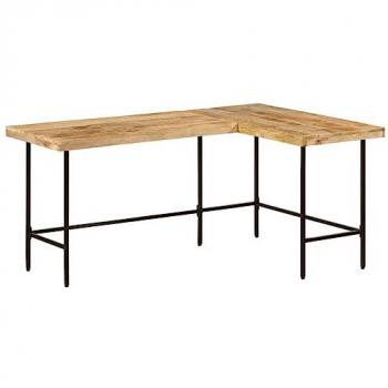 vidaXL Solid Mango Wood and Iron Desk 165x110x77 cm - Modern Home Office Table