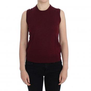 Dolce & Gabbana Red Sleeveless Crewneck Vest Pullover - IT36|XXS, Round-neck Knitwear, female, Red, Size: 3XS Elegant Red Wool Sleeveless Pullover Vest