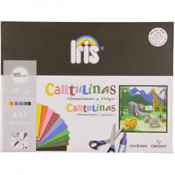 Minipack de 10 Cartulinas Iris Guarro A4+ (24x32 cm) 185g en Colores Surtidos