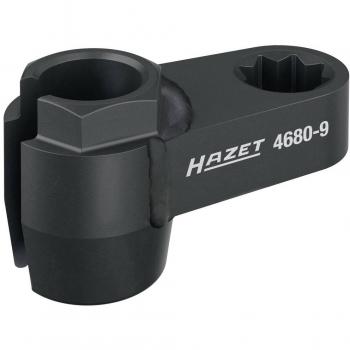 Llave para sondas de gases de escape Hazet 4680-9, cuadrado doble hueco 1/2 pulgada (12,5 mm), perfil de hexágono exterior 19 mm