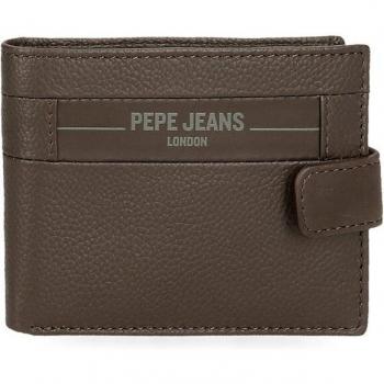 Pepe Jeans - Cartera de hombre Checkbox en marrón con cierre de click