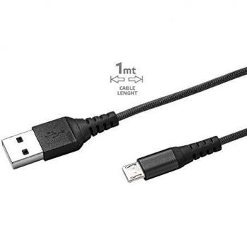 CELLY Cable Nylon USB A MICROUSB Negro