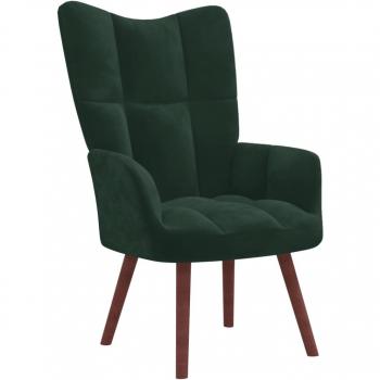 Sillón de relax de terciopelo en gris claro, gris oscuro y verde oscuro - Silla cómoda para dormitorio y ocio