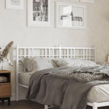 Cabecero de metal blanco 160 cm con diseño moderno, estructura resistente, acabado en pintura blanca, compatible con camas de tamaño matrimonial, fácil instalación y mantenimiento