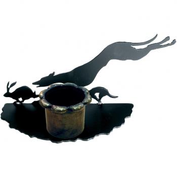 IMEX EL ZORRO El Zorro 11544-Portavela Galgos, 111 x 235 mm, Hierro Forjado, Negro, 8x23.5x11.1 cm