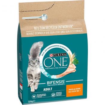 Purina ONE Bifensis Adult Chicken & Whole Grains Dry Cat Food - 4 x 2.8 kg Pack