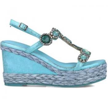 Sandalias de Mujer Menbur Quirite Turquesa - Sandalias cómodas, diseño elegante, color turquesa, material sintético, cierre con hebilla, plantilla acolchada