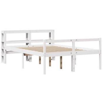 Cama Senior con Cabecero Blanco 150x200cm Madera Maciza Pino
