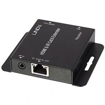 Lindy Cat.6 HDMI & IR Extender with Loop Out, AV Transmitter & Receiver, 50m Range, Supports 1920x1080p@60Hz and 4K30 Resolution, Black