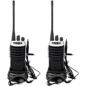 Retevis RT7 Walkie Talkie Profesional 16 Canales Alcance de hasta 4KM Función de Linterna Función FM Radio VOX CTCSS DCS Walkie Profesionales con Auriculares