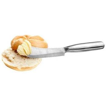 Westmark Cuchillo de desayuno/mantequilla, Con filo ondulado y punta de hoja ancha, Longitud: 22 cm, Acero inoxidable, Plata, 13592260
