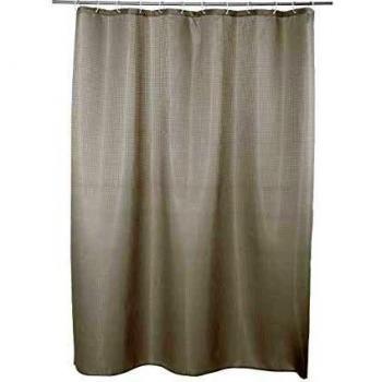 Cortina de Ducha Nid d'Abeille Taupe 180x200 cm con Anillos Incluidos
