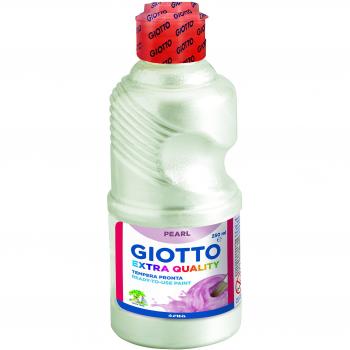 Giotto Extra Quality Pearl - Témpera, efecto nacarado, altísimo poder cubriente, botella 250 ml, color blanco