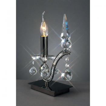 Lámpara de mesa Tara 1 Bombilla negro cromo / cristal