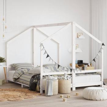 Estructura de cama para niños en madera maciza de pino blanco, dimensiones 2x(80x200) cm