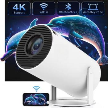Mini Proyector Portátil 4K Android 11 Doble Wifi6 200 ANSI Allwinner H713 BT5.0 1080P Full HD para Oficina y Cine en Casa al Aire Libre