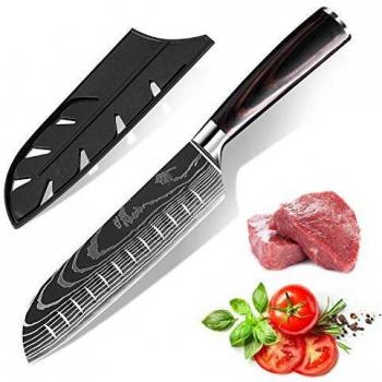 KEPEAK Cuchillo de Cocina, Cuchillos de Cocina Afilados de Acero Inoxidable de Diferentes Tamaños con Agarre Cómodo, Cuchillo de Cocina/Restaurante a Prueba de Herrumbre