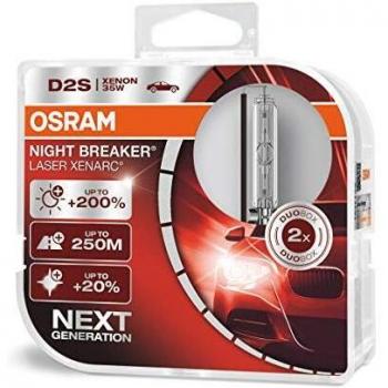 Bombilla Xenón Osram D2S Night Breaker Laser +200% (Duo Pack) 35W 85V