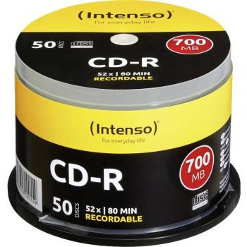 Intenso CD-R 700MB 80min 52x Speed Cakebox Pack de 50 Unidades