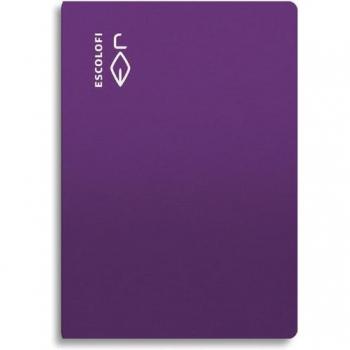 Libreta Grapada Folio 50 Hojas 70 Gramos Pauta Montessori 5mm Violeta Tapa Semidura