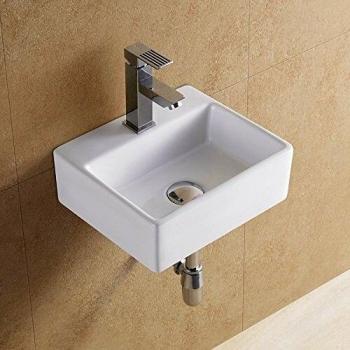GME - LAVABO CUADRADO CERÁMICO, BLANCO, 33*29*12