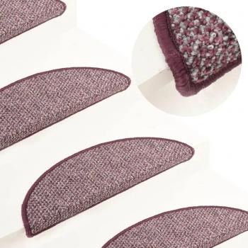 Alfombras de peldaños de escalera 15 uds morado 65x25 cm