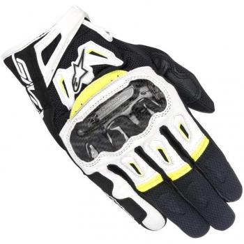 Alpinestars SMX-2 Air Carbon V2 Motorcycle Gloves - Black/White/Yellow