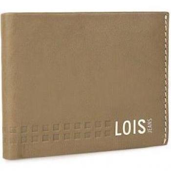 Cartera de piel RFID 205507 para hombre marca Lois Jeans con compartimento para tarjetas y monedero en color kaki-cuero
