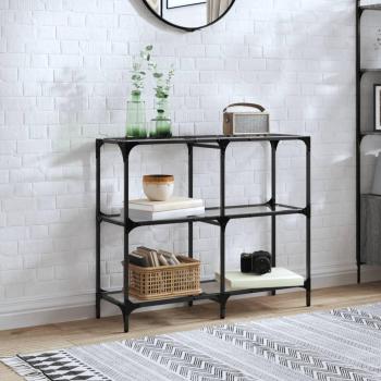 Mesa Consola Superficie Vidrio Transparente Acero 98x30x81 cm