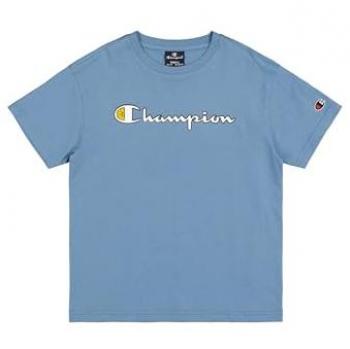 Camiseta Champion Crewneck T-Shirt Hombre CBU, Camiseta SS con cuello redondo, azul turquesa, talla 11-12 años (L) Niños FW24