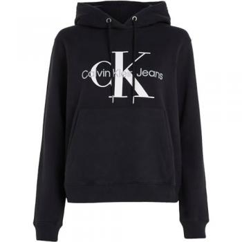 Calvin Klein Jeans Women's Big Monogram Black and White Hoodie - XXS