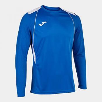 Camiseta de fútbol manga larga para hombre Joma Championship VII color royal blanco